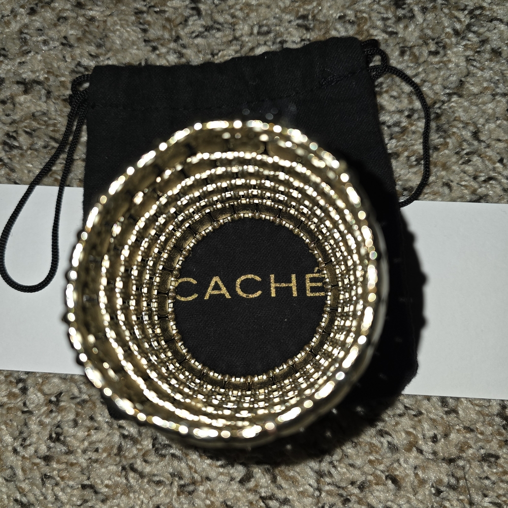 Cache Gold Coil Bangle Bracelet Set